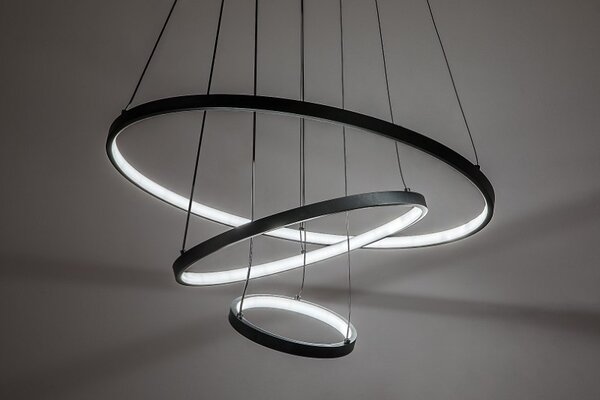 RABALUX 72346 Beliza závesné svietidlo D600mm LED 90W/9000/7200lm 3000-6500K čierna, biela, stmievateľné, diaľkový ovládač