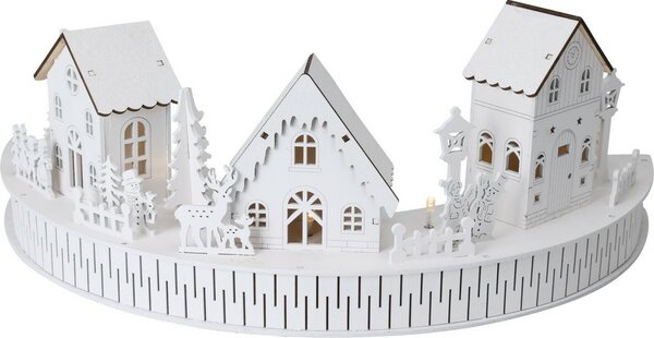 LED Zimné mestečko biela, 10x LED, 40 cm, 2x AA