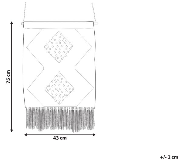 Nástenná dekorácia béžová a červená bavlnená ručne tkaná so strapcami a trblietkami geometrický vzor boho obývacia izba spálňa