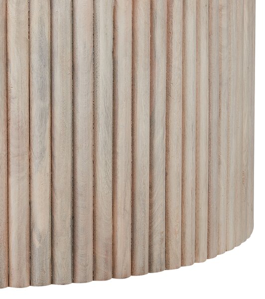 Konferenčný stolík svetlohnedý mangové drevo ⌀ 70 cm s úložným priestorom klasický moderný dizajn obývacia izba
