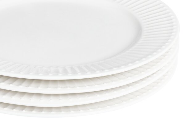 16-dielna sada jedálenského riadu biela porcelán kaolín lesklá povrchová úprava riad pre 4 osoby klasický dizajn kuchyňa jedáleň