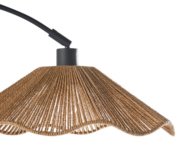 Stojaca lampa prírodná papierové tienidlo kovový podstavec ručná výroba boho rustikálny štýl obývacia izba spálňa