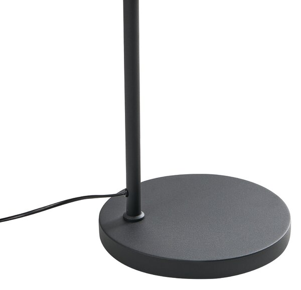 Stojaca lampa čierna papierové tienidlo kovový podstavec ručná výroba boho rustikálny štýl obývacia izba spálňa