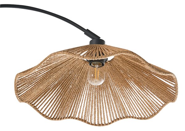 Stojaca lampa prírodná papierové tienidlo kovový podstavec ručná výroba boho rustikálny štýl obývacia izba spálňa