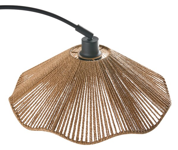 Stojaca lampa prírodná papierové tienidlo kovový podstavec ručná výroba boho rustikálny štýl obývacia izba spálňa