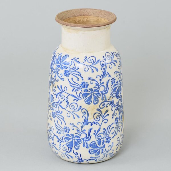 Váza keramicka vzor modrý 14x14x26xcm