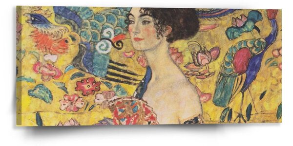 Sablio Obraz Dáma s vejárom - Gustav Klimt - 110x50 cm