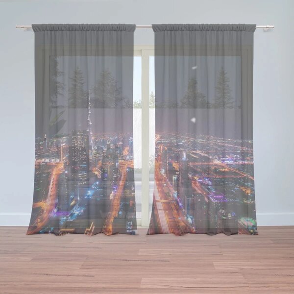 Sablio Záclony Rozsvietené mesto: 2ks 150x250cm