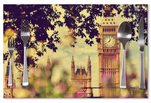 Sablio Prestieranie Londýn Big Ben Flowers: 40x30cm