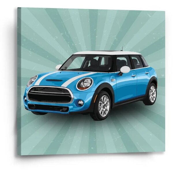 Sablio Obraz Mini sedan Zelené pozadie - 50x50 cm