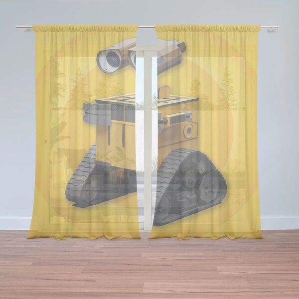 Sablio Záclony Wall-E robot Žltý: 2ks 150x250cm