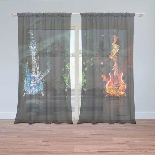 Sablio Záclony Gitary: 2ks 150x250cm