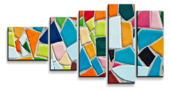 Sablio Obraz - 5-dílný Farebná mozaika - 100x60 cm