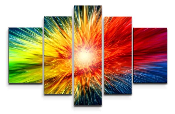 Sablio Obraz - 5-dílný Farebná explózia - 125x90 cm