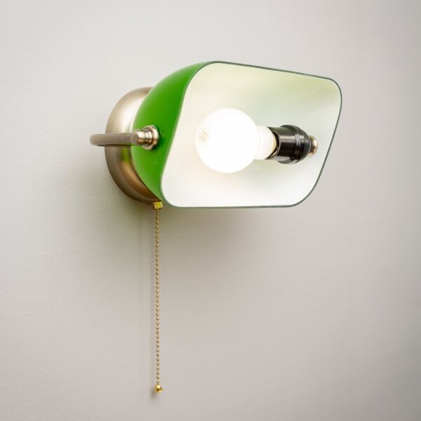 Brilagi - Nástenná lampa BANK OFFICE 1xE27/60W/230V mosadz/zelená
