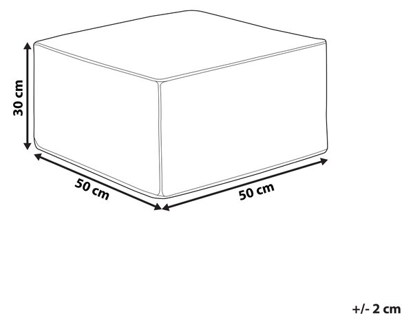 Puf oranžový bavlna EPS guľôčky 50 x 50 x 30 cm štvorcový tvar podnožka taburetka moderný štýl obývačka spálňa