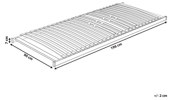 Lamelový rošt pod matrac svetlé drevo 90 x 200 cm drevený rám 30 pružinových lamiel spálňa