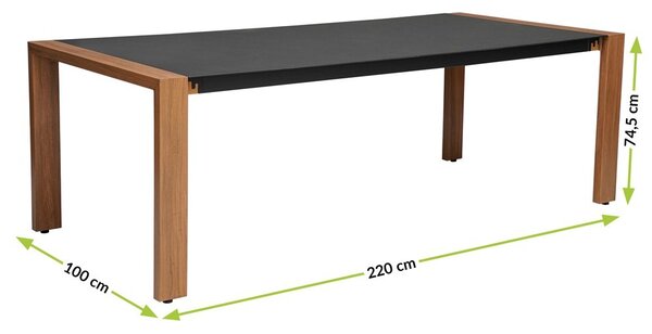 TP Living Záhradná jedálenská zostava DUISBURG pre 8 osôb antracitová/hnedá