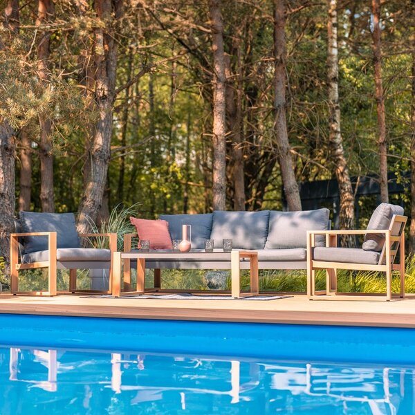 TP Living Záhradná zostava DUISBURG pre 5 osôb antracitová/hnedá