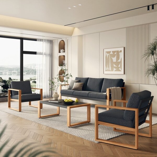 TP Living Záhradná zostava DUISBURG pre 5 osôb antracitová/hnedá