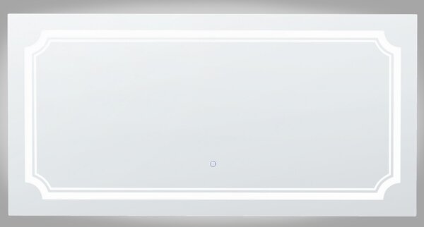 Nástenné zrkadlo strieborné 120 x 60 cm s LED osvetlením obdĺžnikové moderná kúpeľňa spálňa