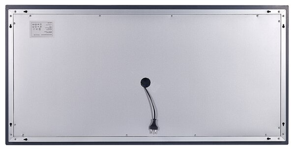 Nástenné zrkadlo strieborné 120 x 60 cm s LED osvetlením obdĺžnikové moderná kúpeľňa spálňa