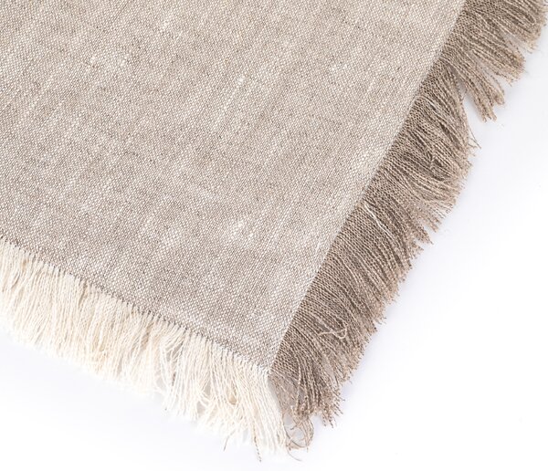 Tom Linen Povlak na vankúš s strapcami Melange Natural 50x50