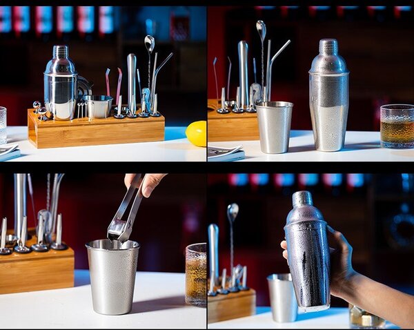 Barmanská súprava na miešanie koktejlov (22ks sada 750ml)