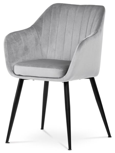 Jedálenská stolička s dokonalým dizajnom, poťah strieborná látka (a-PIKA strieborná)