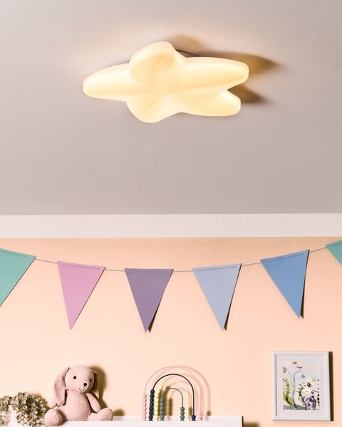 Stropná lampa biela akrylové tienidlo tvar hviezdy na stenu strop dizajnové osvetlenie moderný štýl detská izba