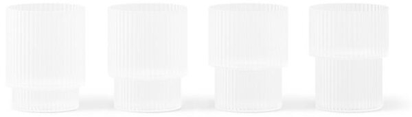 Ferm Living Poháriky na panáky Ripple set 4ks, frosted