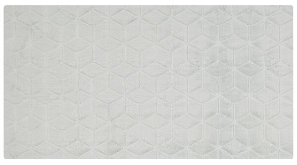Koberec z umelej zajačej kožušiny sivozelený 80 x 150 cm umelá polyesterová kožušina mäkký huňatý s vysokým vlasom