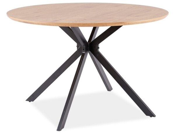 Dubový jedálenský stôl s čiernymi nohami ASTER 120x120