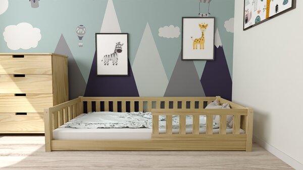 Detská Montessori posteľ PINELO 90 x 200 cm, borovica Rošt: Bez roštu, Matrac: Bez matraca