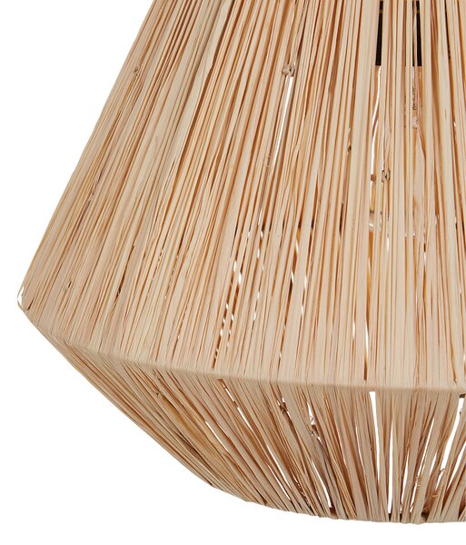 Závesná lampa prírodná slamené tienidlo čierna kovová objímka na žiarovku boho stropné svietidlo spálňa obývačka