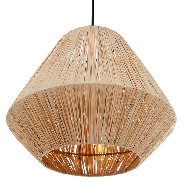Závesná lampa prírodná slamené tienidlo čierna kovová objímka na žiarovku boho stropné svietidlo spálňa obývačka