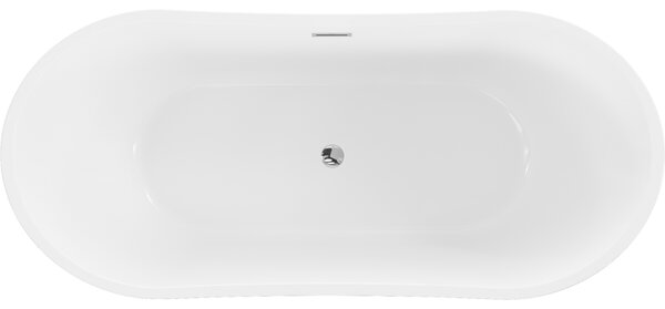 Mexen Montana, voľne stojaca vaňa 150 x 75 cm, biela-čierna, chrómový prepad, 52011507575-01
