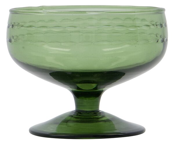 Sklenený pohár na dezerty Vintage Green