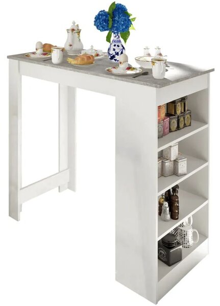 Moderný barový stôl vo farbe biela/betón (k256992)