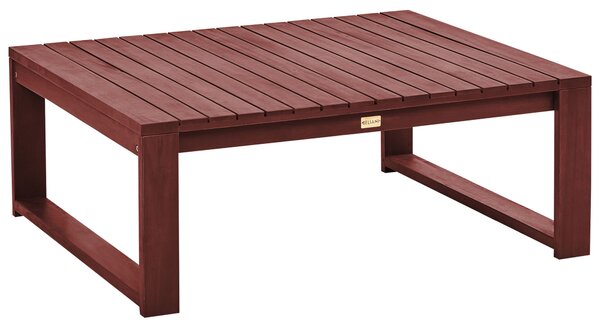 Záhradný konferenčný stolík mahagónová hnedá akáciové drevo 90 x 75 cm vonkajší balkón terasa moderný dizajn