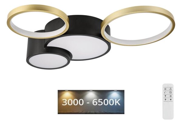 Stmievateľné stropné svietidlo ALIZEE LED/30W/230V 3000-6500K čierna/zlatá