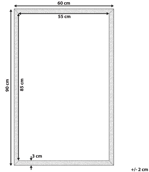 Nástenné zrkadlo čierna syntetický materiál sklo 60 x 90 cm obdĺžnikový tvar vzorovaný rám moderný štýl kúpeľňa