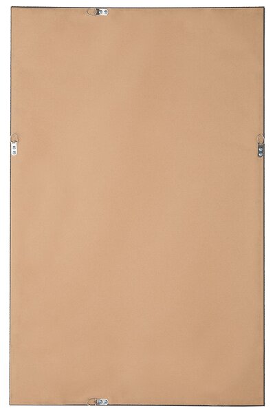 Nástenné zrkadlo čierna syntetický materiál sklo 60 x 90 cm obdĺžnikový tvar vzorovaný rám moderný štýl kúpeľňa