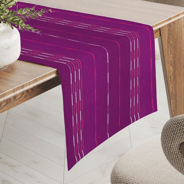 Biante Bavlnený behúň na stôl Olivia OL-002 Pásiky na fialovom 20x120 cm