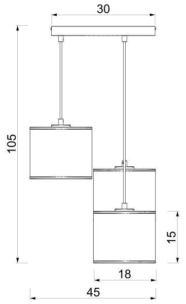 Luster na lanku ARDEN 3xE27/15W/230V priemer 30 cm béžový