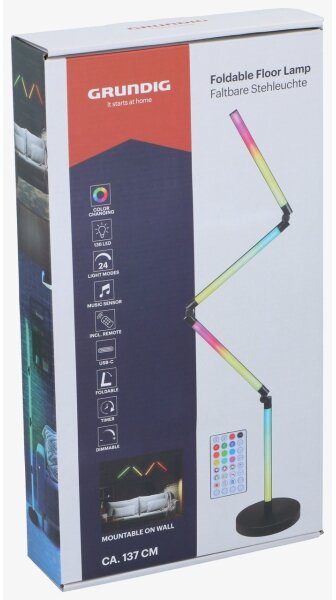 Grundig - RGB stmievateľná stojacia lampa 2 v 1 LED/230 V + diaľkový ovládač