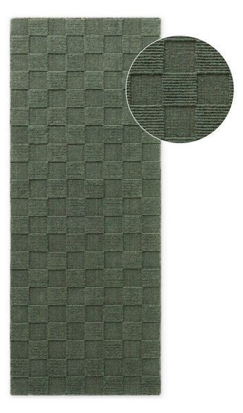 Tmavozelený ručne tkaný vlnený behúň 80x200 cm Scala – Villeroy&Boch