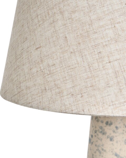 Stolná lampa svetlobéžová keramický podstavec ľanové tienidlo moderný štýl obývacia izba spálňa