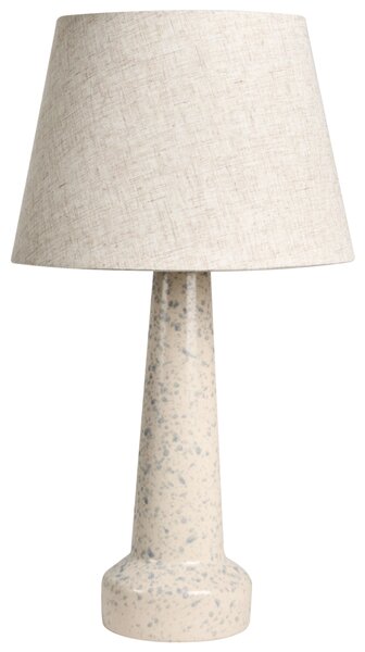 Stolná lampa svetlobéžová keramický podstavec ľanové tienidlo moderný štýl obývacia izba spálňa