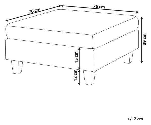 Taburet béžový látkový čalúnený štvorcový drevené nohy minimalistický moderný dizajn